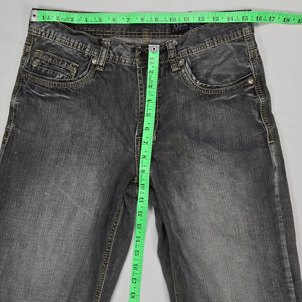 T.K. Axel Black Rock Relaxed Straight Jeans Mens 30x30 Gray Denim